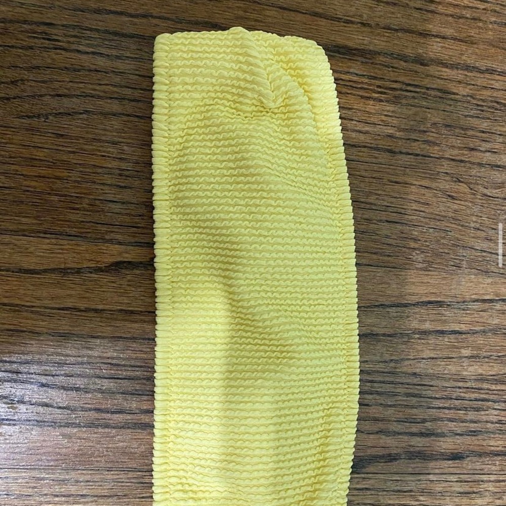 yellow bando swimsuit